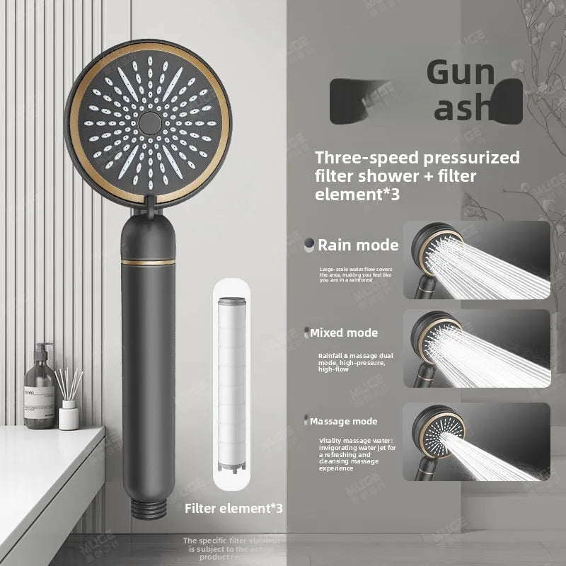 Therapeutic Three Mode Spa Showerhead For Relaxation