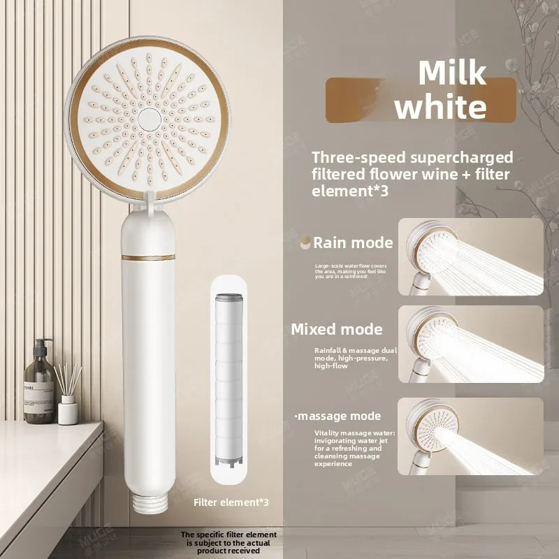 Therapeutic Three Mode Spa Showerhead For Relaxation