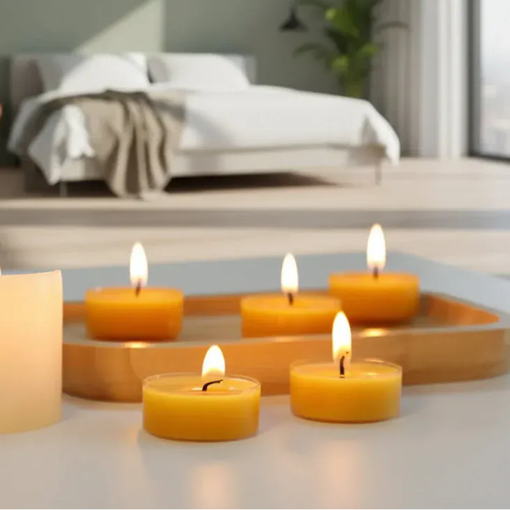 Toxifree Natural Beeswax Smokeless Tea Candles (Toxin-Free)
